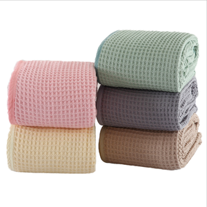 Couverture mobile à tricoter en gros couverture en <span class=keywords><strong>nid</strong></span> <span class=keywords><strong>d</strong></span>'<span class=keywords><strong>abeille</strong></span> 100% coton blanc gaufré - Product Image 1