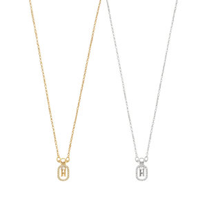 Collar con Colgante de Diamante con Letra H Angelina, Acero Inoxidable, Chapado en Oro y Plata, Joyería Clásica Unisex para Regalo - Product Image 1