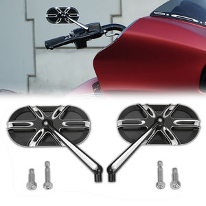 Espejos retrovisores laterales forjados con corte de contraste CNC universal para motocicleta Harley Touring Dyna Softail <span class=keywords><strong>Sportster</strong></span> 883 <span class=keywords><strong>1200</strong></span> - Product Image 4