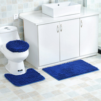 Benutzer definierte dicke weiche Chenille Toiletten boden Anti-Rutsch-Bad Teppich Set