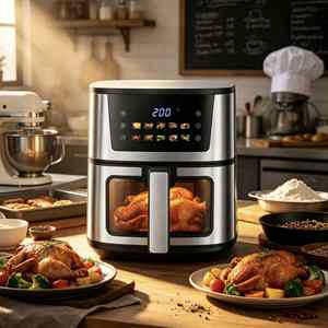 Friteuse à air intelligente 8,5 L pour usage domestique et commercial, 2200 W, 4 éléments chauffants, 25 % plus rapide, certifiée ETL CE, avec fenêtre de visualisation - Product Image 5