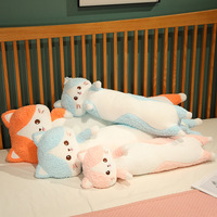 Coussin long en forme de chat mignon, peluche douce en forme de chaton, oreiller de câlin pour dormir, peluches animales pour la chambre à coucher, cadeau d'anniversaire
