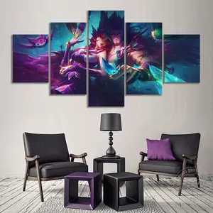 League Of Legends Video Trò Chơi Poster Tường Che Canvas Tác Phẩm Nghệ Thuật Trang Trí Nội Thất Dán Tường HD In Hình Nền Tường Dán Bức Tranh Tường