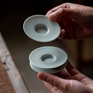 Handmade Celadon <b>Ceramic</b> Tea Saucer Round Coaster For Kung Fu Tea Set Heat Insulation Mat Tea Accessory - Product Image 2