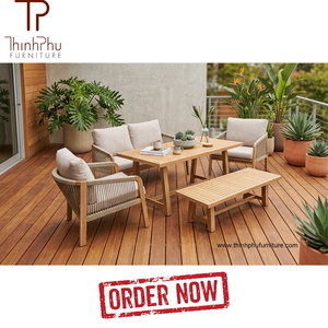 Luxury Contemporary <b>Foldable</b> Acacia Wood Eco-friendly Teak Wood Frame <b>Outdoor</b> Furniture Set Garden Sofa Dining <b>Table</b> Chair for - Product Image 6