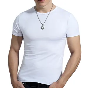 Wholesale Solid Color Plain White T Shirt Yoga T Shirts Fitness Running Round Neck T-Shirts For Men