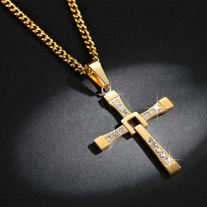 Semplice Da Tennis di Design Gioielli In Oro Placcato Della Collana Della Catena Religioso <span class=keywords><strong>Fast</strong></span> & <span class=keywords><strong>Furious</strong></span> Croce di Diamanti Del Pendente Della Collana per le Donne Degli Uomini - Product Image 4