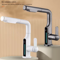 Robinet de cuisine multifonctionnel intelligent à affichage numérique, en alliage de zinc, avec capteur sans contact pour salles de bain et cuisines