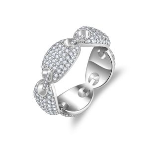 Anelli da uomo in argento 925 con diamanti Moissanite VVS GRA, gioielli hip-hop di lusso personalizzati dalla fabbrica Adodo Jewelry, per donna. - Product Image 1