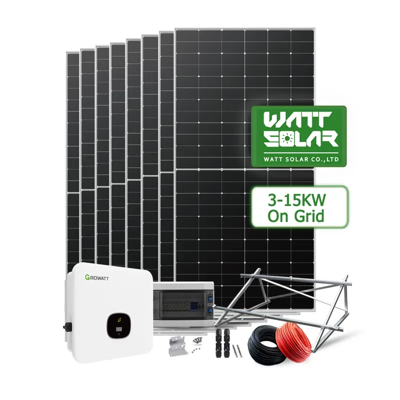 ग्रिड होम सौर ऊर्जा प्रणाली पर उच्च दक्षता 10 किलोवाट 12 किलोवाट 15 किलोवाट सौर ऊर्जा प्रणाली की कीमत