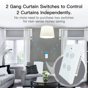 Interrupteur intelligent WiFi RF433 US LangYeao à 2 boutons pour rideaux, panneau tactile pour volets roulants, stores, 600W, compatible avec <span class=keywords><strong>Tuya</strong></span> Alexa Google Home - Product Image 3