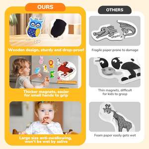 Magneti frigo in legno per bambini 26 simpatici animali lettere maiuscole grande frigorifero ABC Set di magneti alfabeto per bambini - Product Image 4