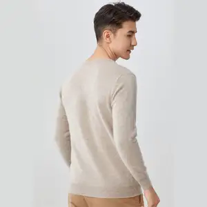 Cashmere For Men Sweater Finest Crew Neck Cashmere Sweater Classic Wholesale 100% Mongolian Style Solid Color Customized Winter