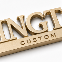 Placa de Identificación Personalizada de Lujo con Letras en Relieve 3D, Aleación de Zinc, Acabado Mate Dorado, Sigma Meme, para Ropa, Logotipo Metálico Personalizado