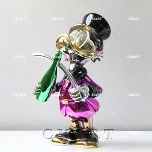 Escultura de Pato Cromado <span class=keywords><strong>MC</strong></span> con Espada, Precio de Fábrica, Artesanía en Resina, Pato Dagobert, Escultura Pop Art - Product Image 3