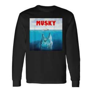Camiseta de manga larga con tema Great White de Musky Fishing - Product Image 1
