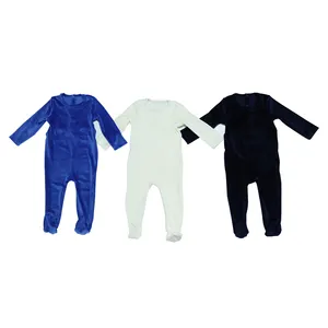 Newborn Velvet Baby Wholesale 2024 Boutique Clothes Manufacturer Solid Color Outfits Autumn Winter Baby Rompers