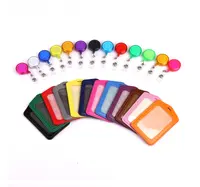 למעלה באיכות עור מפוצל עסקים מזהה אשראי כרטיס תג מחזיק עם מגוון צבע סליל משיכה לשליפה