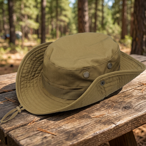 Casquette de pêcheur tactique à bord court, camouflage vert, motif Argyle, dessin animé, imperméable, respirante, pour l'extérieur, 100% coton - Product Image 3