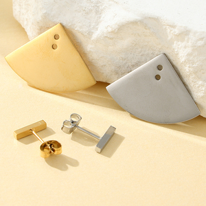 Yiwu aceon thép không gỉ Tự làm kết hợp xuyên qua cơ thể đồ trang sức thanh Bông tai Stud hai lỗ fan hâm mộ hình dạng quyến rũ Bông tai Stud - Product Image 3