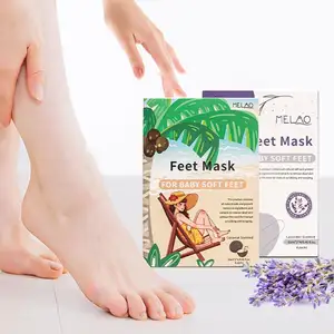 Masker Pengelupas Kulit Kaki 2 Pak Aloe Vera untuk Lavender Lumpur Sekali Pakai Tempat Gelap Lembar Tangan Jepang Peel Spa