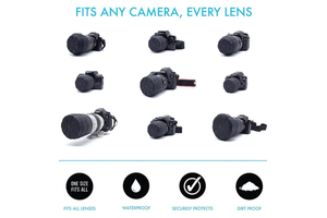 Cheap Black Silicone Protective Lens-Cap, Universal Cover for Kinds of Models <b>Camera</b>, Stretch Fit, Element Proof - Product Image 5