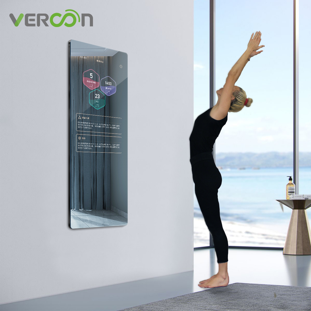 Зеркало Vercon для домашней тренировки и спортзала, настенное умное фитнес-зеркало с сенсорным экраном 32 дюйма и Wi-Fi