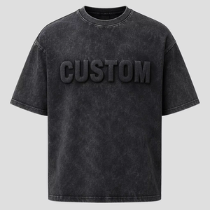 T-shirt personnalisé avec impression 3D en relief, coton lourd 280 g/m², style gothique streetwear, tee-shirt graphique surdimensionné DTG pour marque de vêtements - Product Image 1