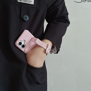 Pour Apple 17 Air couverture de téléphone tissé coeur porte-carte en gros 13 14 15 Plus <span class=keywords><strong>coque</strong></span> dame iPhone 16 Pro Max étui de téléphone portable - Product Image 4