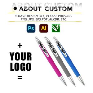 Wholesale Business Advertising Gift Pen Spray Glue Pen Barrel Push Type Oil Ballpoint Pen Can Print <b>Lettering</b> logo - Product Image 2