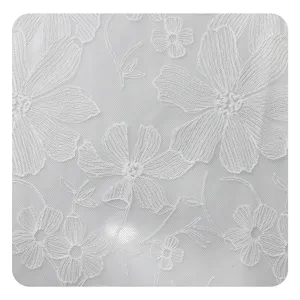 High Quality 100% Nylon Elegant And Exquisite White French Net Lace Fabric Embroidery For Textile