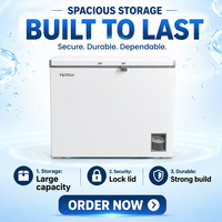 Congélateur coffre compact TCL Quality HUAZOS 300L, petit congélateur profond pour usage domestique/stockage de crème glacée, congélateur écoénergétique