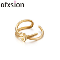 AFXSION Großhandel Charme Frau Mode Ring Verkauf Koreanischer Schmuck Bogen Draht Edelstahl Ring