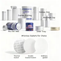 Pot en aluminium de haute qualité avec couvercle hermétique pour capsules et compléments alimentaires, logo personnalisé, 50 ml, 80 ml, 100 ml