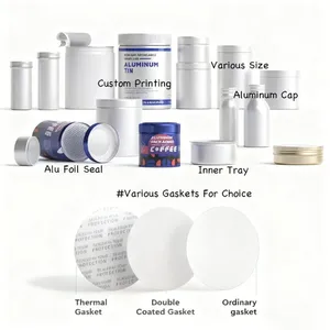 Pot en aluminium vide écologique et léger de 300 ml, 550 ml, 1500 ml pour l'emballage d'huile de poisson avec bouchon - Product Image 5