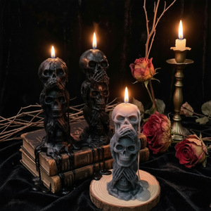 Halloween <b>Gift</b> Creative Funny Terrorism Ambience Skeleton Column Custom Skull Fragrance Aromatherapy Scented <b>Candles</b> - Product Image 1