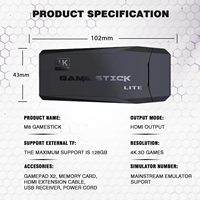 Console de jeux rétro M8, jeux vidéo plug-and-play, stick de jeux rétro intégré avec 9 émulateurs, 2 joysticks sans fil, cadeau pour enfant