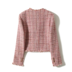 Áo khoác ngắn thời trang và thanh lịch của phụ nữ Mỹ Thu Đông Mới sang trọng Áo khoác ngắn bằng vải tuýt thô có mùi thơm nhỏ - Product Image 3