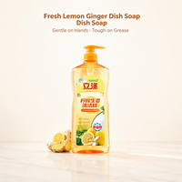 Liquide vaisselle citron gingembre 1,3 kg, qualité alimentaire, détergent de cuisine anti-graisse, vente en gros, OEM disponible