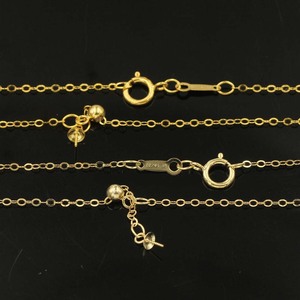 Cadena de Eslabones de Latón de 45 cm de Largo, 1/20, Chapada en Oro Puro de 14K, 1.1 mm de Ancho, con Cuentas Deslizantes de Silicona Ajustables de 3 mm y Broche de 2.9 mm - Product Image 2
