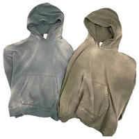 Sweat à capuche streetwear en coton French Terry, délavé à l'acide, effet vintage, logo personnalisé, délavé soleil, délavé à la pierre, effet usé, Dongguan City