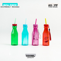 Bouteilles en plastique transparentes de 500 ml pour soda, couleur bonbon, à paroi simple, avec bouchon à vis coloré scellé – Vente en gros