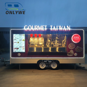 Outdoor Street Mobile <span class=keywords><strong>Hot</strong></span> <span class=keywords><strong>Dog</strong></span> Hamburger Food Vending Cart Mobile BBQ Snack Fast Food Truck Trailer Food Shop com cozinha completa - Product Image 3