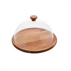 Bandeja de Madera de Diseño Clásico con Tapa Acrílica, Forma Redonda, Tamaño Personalizado, para Servir Dátiles y Postres, al por Mayor - Product Image 1
