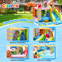 Château gonflable Cocofish avec toboggan, en tissu Oxford résistant, combo château gonflable pour tout-petits et enfants