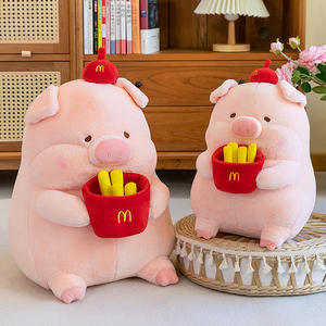 Toptan pembe domuz peluş oyuncak sevimli patates kızartması domuz bebek karikatür uyku yastığı doğum günü hediyesi pençe makinesi dolması hayvan oyuncaklar - Product Image 1