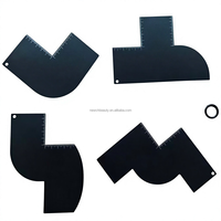 Règle de coiffure portable pour barbier, modèle de façonnage de la ligne des cheveux, pour salon de coiffure et soin de la barbe, peigne optimiseur de ligne des cheveux noir réutilisable pour la maison