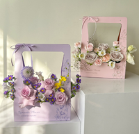 Boîte en papier florale, boîte à fleurs exquise, écologique et portable pour l'emballage de bouquets cadeaux