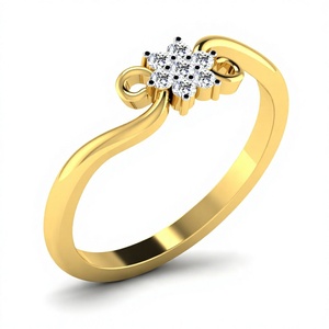 แหวนเพชรเม็ดเดี่ยวทรงดอกไม้ ทอง 14K ทำมือ ประดับเพชร VVS1 ที่เพาะเลี้ยงในห้องปฏิบัติการ ดีไซน์เรียบหรูแบบมินิมอล ตัวเรือนแบบหนามเตย เหมาะสำหรับเป็นแหวนหมั้น - Product Image 3