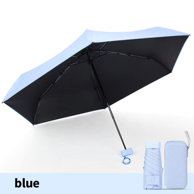 parapluie plat bleu + étui capsule plat